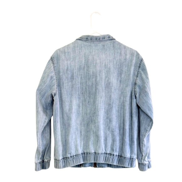 Women's American Eagle Light Washed Denim Harrington Collared Jacket - Small - Picture 2 of 6